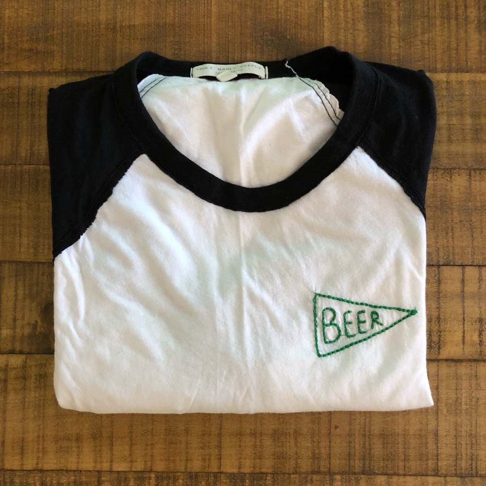 Truly Madly Deeply Beer Flag Logo Baseball Tee